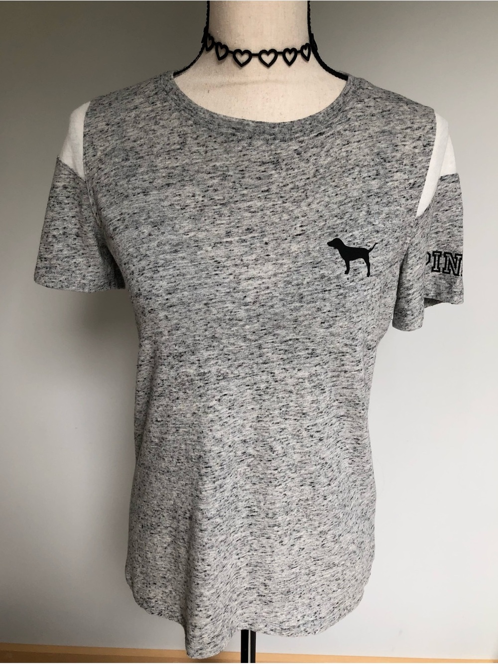 VS PINK Grey Heather Boyfriend Tee Size Small